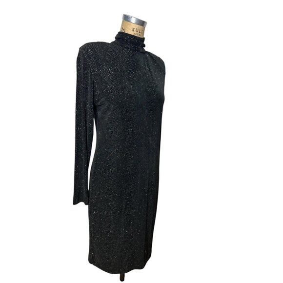 1980s bodycon dress in sparkly stretch fabric by Carol Anderson California - Picture 6 of 11